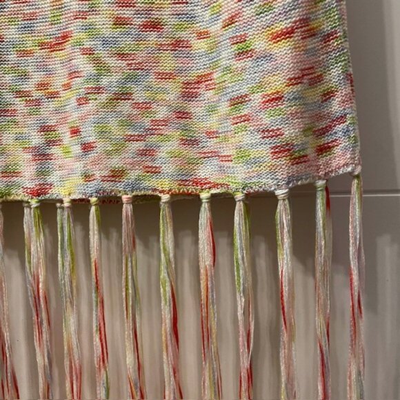 525 America Sleeveless Knit Fringe Dress Size Medium Swim Beach Coverup - Picture 9 of 16